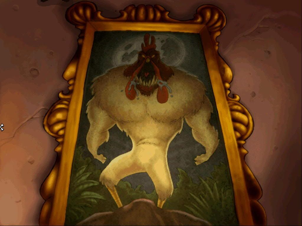 Monkey Island 3 in-game screenshot of El Pollo Diablo painting.